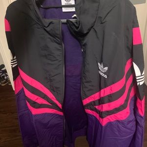 Black and pink Adidas zip up jacket